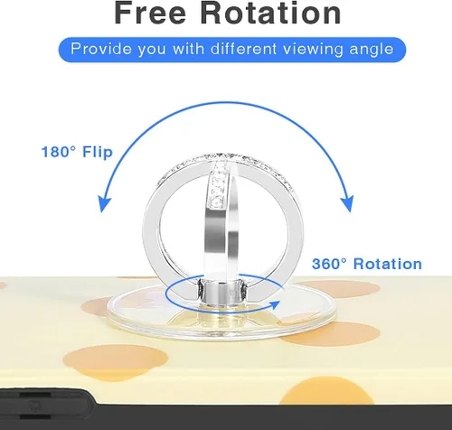 Miniatura 2 de Soporte de anillo transparente para teléfono celular Soporte para anillo de teléfono Soporte de anillo de dedo de agarre de dedo Soporte