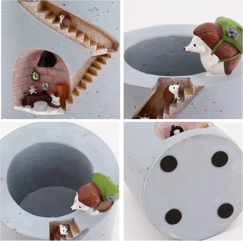 Miniatura 2 de Segreto - Macetas creativas para plantas de erizo, macetas de resina, jarrones para decoración del hogar para suculentas, flores, cactus, decoración