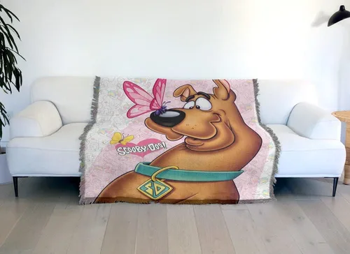 Miniatura 6 de LOGOVISION Scooby Doo! - Manta de 50 x 60 pulgadas, tejido de mariposa, mezcla de algodón, manta con flecos