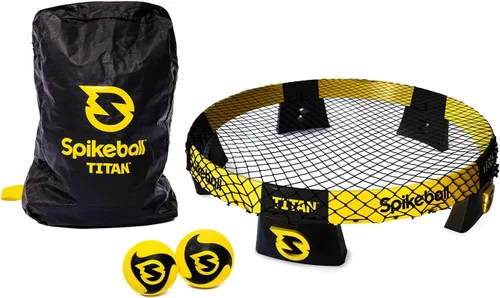 Spikeball Titan Game Set - Marco más fuerte y estabilidad mejorada, incluye 1 pelota Pro y 1 pelota Atlas, lista para competición, portátil con