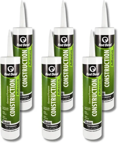 Miniatura 4 de Red Devil 077606 Adhesivo de construcción de uso general, 9 onzas, 1 paquete, blanco
