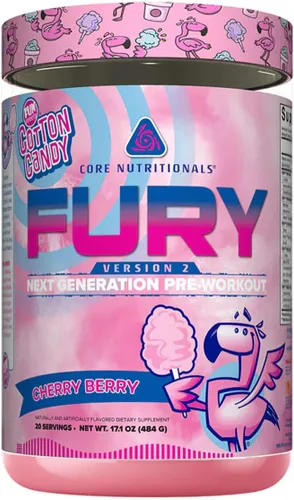 Core Nutritionals Fury V2: Polvo de pre-entrenamiento para maximizar el rendimiento en el gimnasio con cafeína Zum-XR®, L-CItrulina y Alpha GPC (40