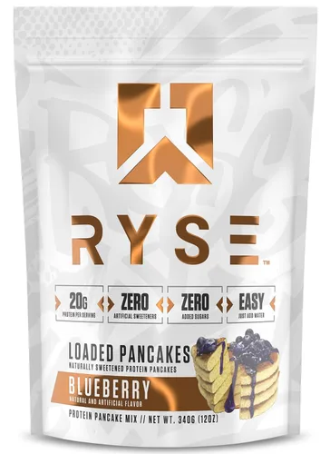 Miniatura 8 de RYSE Proteína Cargada Mezcla para Panqueques y Gofres - Suero de Leche - Desayuno Naturalmente Endulzado con 21g de Proteína, 3g de MCTs y 2g