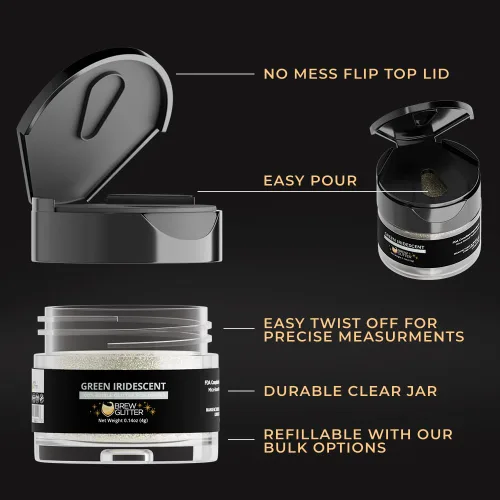 Miniatura 5 de Brew Glitter - Purpurina comestible para bebidas, cócteles, cerveza, adornar bebidas Certificado Kosher y Halal 100% comestible y de grado