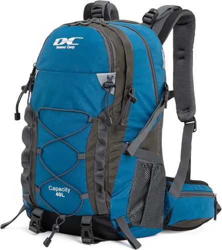 Diamond Candy Mochila de Senderismo Impermeable para Hombres y Mujeres, Mochila Ligera de Día para Viajes y Campamento | Waterproof Azul