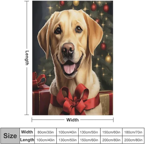 Miniatura 2 de Yellow Lab - Manta de Labrador de Navidad, linda y divertida para varios perros y mascotas, manta de verano de 30 x 40 pulgadas, manta de franela
