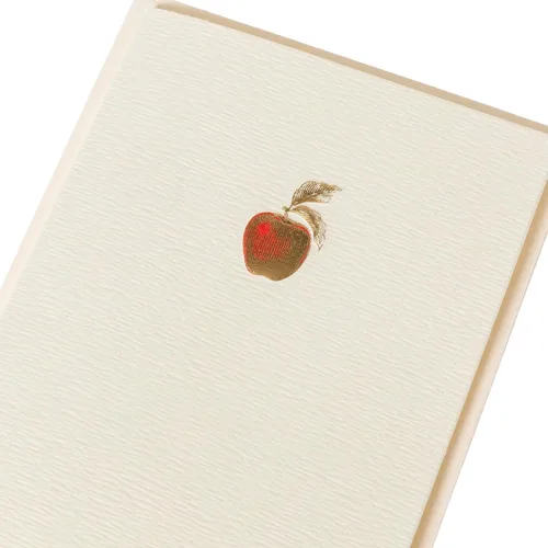 Miniatura 3 de Graphique Tarjetas de Apple, paquete de 10 tarjetas con sobres, saludos para todas las ocasiones, interior en blanco, relieve de lámina dorada