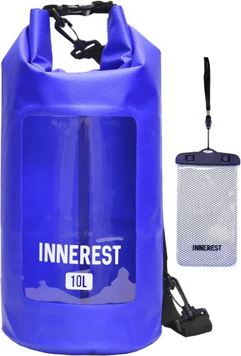 Miniatura 7 de Innerest Bolsa seca impermeable ligera para recreación de agua al aire libre, playa, barco, camping, pesca, kayak con una bolsa impermeable