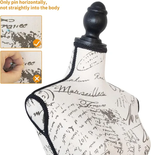 Miniatura 3 de Maniquí femenino con forma de torso para vestido, cuerpo de maniquí para costura con soporte de trípode de plástico ajustable de 58" a 67" de altura