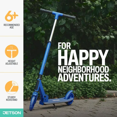 Miniatura 4 de Jetson Kids Jupiter patinete de 2 ruedas con luz LED para niños, luces LED en el manillar, la columna, las ruedas y la plataforma, manillar Azul