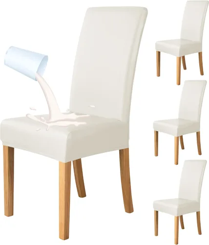 Miniatura 13 de Deisy Dee Fundas de cuero impermeables para sillas de comedor Parson (4, negro)