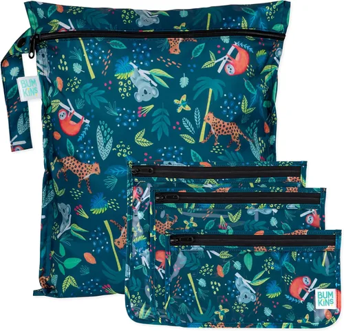 Miniatura 23 de Bolsa impermeable húmeda Bumkins y bolsas de mano húmedas secas para bebé, viaje, traje de baño, pañales de tela, piezas de bomba, piscina, ropa