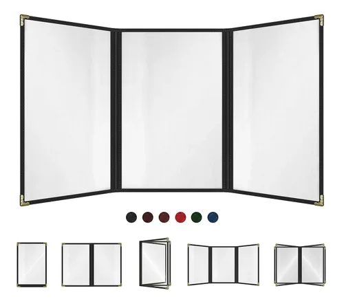 Miniatura 41 de Goodsmart - Fundas para menú de restaurante, paquete de 25 unidades, color negro, 2 vistas, soportes para menú de carga superior, cubiertas