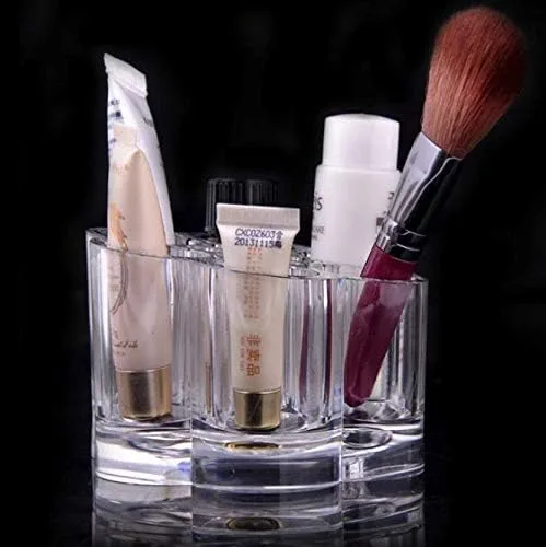Miniatura 3 de Organizador de almacenamiento de maquillaje de lápiz labial acrílico, soporte para brochas de maquillaje con 7 ranuras individuales para pinceles