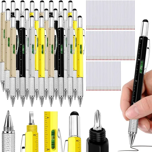 Miniatura 16 de Zhanmai - 72 bolígrafos multiherramienta 6 en 1 para regalo del Día del Padre, herramienta de destornillador, bolígrafo multifuncional para papá