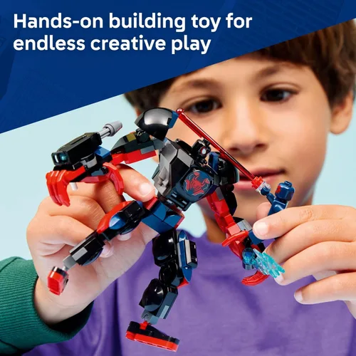 Miniatura 4 de LEGO Marvel Miles Morales Mech vs. Spider-Man 2099 - Juguete de construcción para niños y niñas, diseño de superhéroe y 2 minifiguras de Marvel