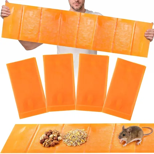 Miniatura 19 de Qualirey 4 Piezas Trampas Adhesivas de Pegamento para Ratones Ultra Grandes de 47 Pulgadas Trampa Adhesiva para Ratas que Funciona para Ratas Negro