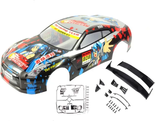 Miniatura 12 de Carrocería de auto de competición de drift pintada a escala 1/10, de 7.5 pulgadas de ancho (190 mm), con accesorios de espejos retrovisores