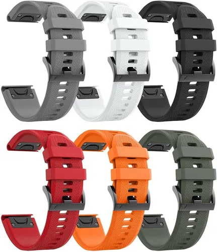 Miniatura 21 de NotoCity Correa Compatible para Reloj Fenix 5X de 26mm de Ancho de Silicona Suave para Fenix 8 51mm/Fenix 6X/Fenix 7X/Fenix 5X Plus/Fenix 6X Gris