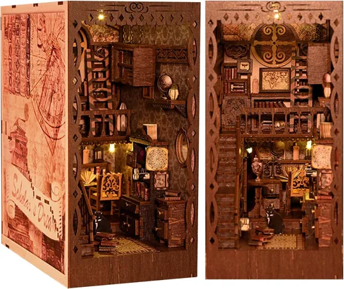 Miniatura 12 de Flever Kit en Miniatura DIY Book Nook para Casa de Muñecas, Decoración de Inserto DIY Booknook para Estantería, Kit en Miniatura de Madera 3D