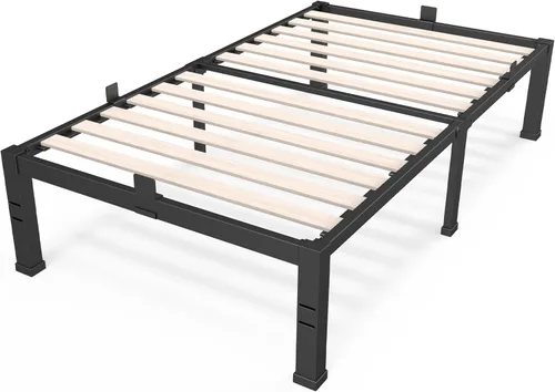 Miniatura 9 de ROIL - Base de cama de 18 pulgadas tamaño matrimonial con listones de madera - Capacidad de carga de 3500 libras, sin necesidad de somier, con topes