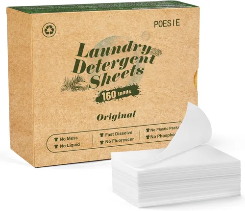 Miniatura 8 de Poesie Hojas de Detergente para Ropa Hojas de Jabón para Ropa para Viajes Camping Hojas para Lavar Ropa Sin Fragancia 1 Mini Caja 40