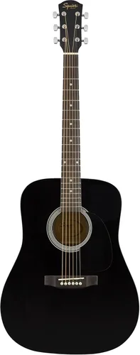 Miniatura 7 de Guitarra acústica Squier, por Fender, con garantía de 2 años, dreadnought con diapasón de arce, acabado brillante natural, parte posterior