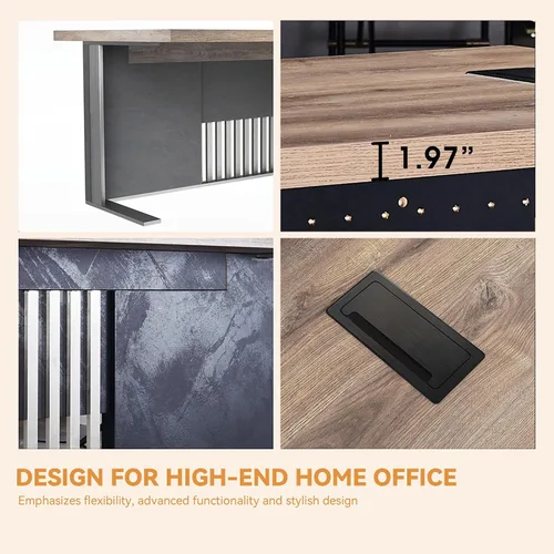 Miniatura 3 de Escritorio de oficina ejecutivo moderno de 63 pulgadas, escritorio para computadora para oficina en casa, muebles de negocios, estación de trabajo