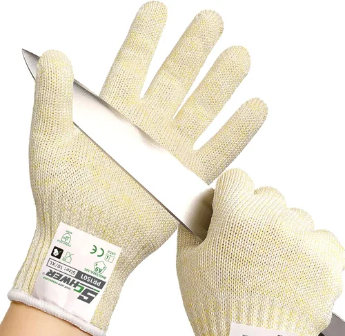 Miniatura 10 de Guantes Schwer SlicePro ultraduraderos resistentes a cortes ANSI A9 PR1501, guante de corte reforzado 10X de grado alimenticio, guantes de mandolina