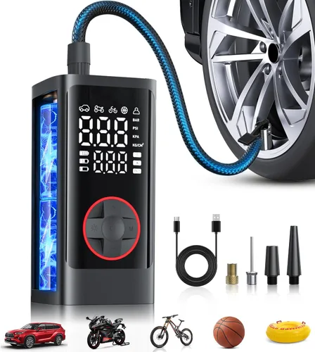 Inflador de neumáticos, compresor de aire portátil, bomba de aire inalámbrica de 150 PSI para neumáticos de automóvil, bomba de neumáticos de