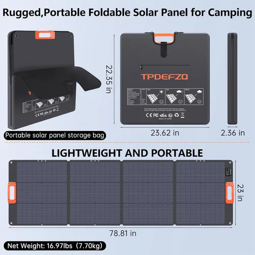 Miniatura 3 de Panel solar portátil tipo N 16BB 200W para estación de energía ETFE Panel solar plegable de alta eficiencia del 25% IP68 Kit de paneles solares 200