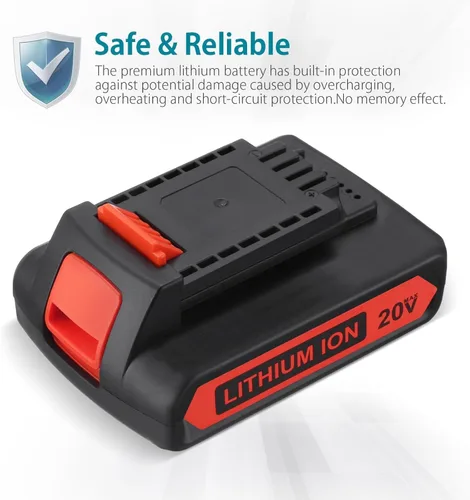 Miniatura 6 de LBXR20 20V 4.0Ah Reemplazo para batería de litio Black and Decker 20V Max LB20 LBX20 LBXR20-OPE LBXR2020-OPE LBXR20B-2 LST220 LST300 20-Volt Max
