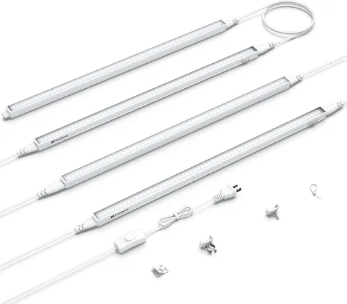Miniatura 22 de Maygrove Luces de cultivo para plantas de interior, lámpara LED de crecimiento de espectro ajustable de 1 pie de 28 W (4 x 7 W), tira de luz de rojo