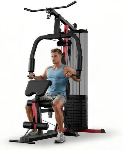 Sistema de gimnasio en casa con pila de peso de 160 libras, estación de entrenamiento multifuncional todo en uno, sistema de entrenamiento de fuerza