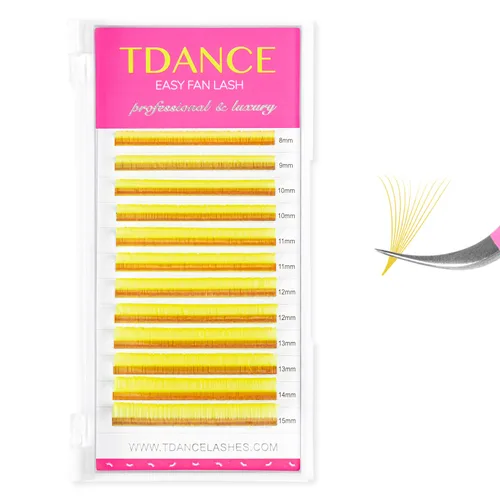 Miniatura 15 de TDANCE - Extensiones de pestañas con volumen y forma de abanico, rizado C CC D DD J B L, 0.03-0.12 mm de grosor, pestañas con volumen