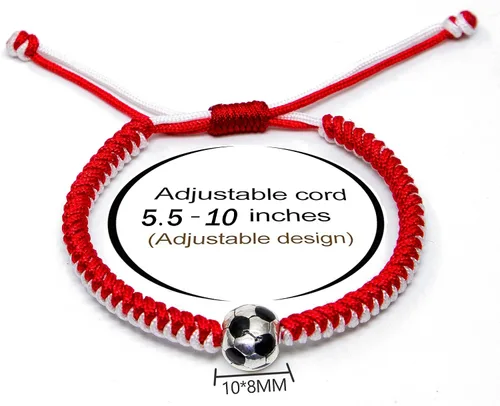 Miniatura 10 de MANYC - Pulseras de fútbol para hombres, mujeres y niños, accesorios elegantes para fanáticos del fútbol, regalos de espíritu de equipo para niños