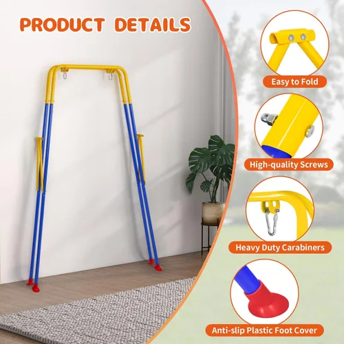 Miniatura 4 de Toddler Swing Set and Baby Jumper, Foldable Baby Swing Set with Metal Stand for Indoor & Outdoor Use, Baby Bouncer Jumper Durable Swing Set for Aged