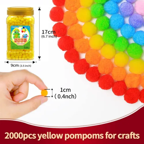 Miniatura 61 de Praisebank Pompones rojos, 90 unidades, 1.5 pulgadas, perfectos para artes y manualidades