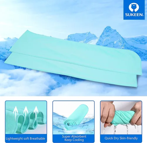 Miniatura 2 de Sukeen Paquete de 10 toallas refrescantes (40 x 12 pulgadas) para sudor, envolturas refrescantes para el cuello, toallas de hielo suaves y Rosa