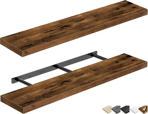 Miniatura 19 de QEEIG Estantes flotantes para pared de 23.6 pulgadas de largo, estante montado en la pared, baño, cocina, sala de estar, dormitorio, granja, A.