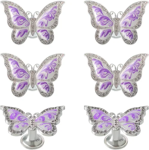 Pomos de mariposa para gabinete, 6 pomos de mariposa de un solo agujero, tiradores decorativos para puerta, gabinete, cajón, armario, muebles,