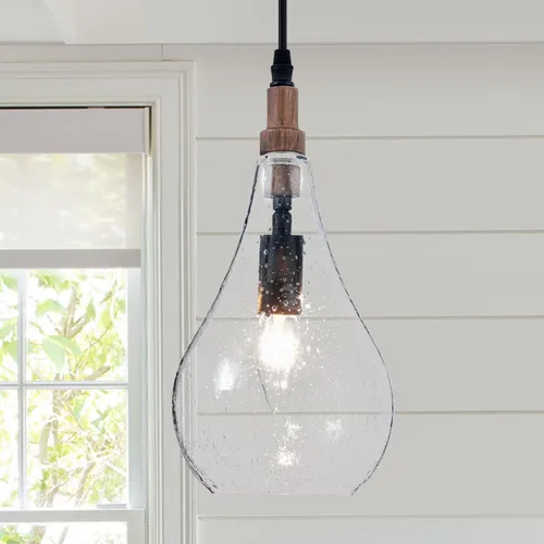 Miniatura 20 de Lámpara Colgante de Vidrio Moderna de Latón 1 Luz Individual con Cúpula Luminarias Colgantes para Isla de Cocina Comedor Pasillo, Diámetro 9 Latón