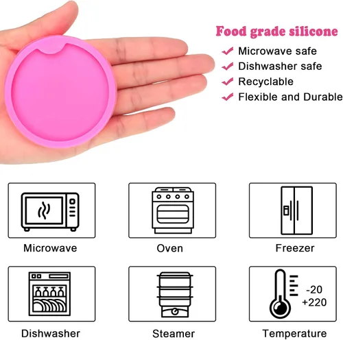Miniatura 3 de 8 piezas de silicona resina posavasos molde colgante molde DIY Craft Coaster molde molde redondo bebida Casting molde rosa titular posavasos molde