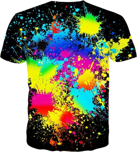 Miniatura 2 de Neemanndy Camisetas coloridas gráficas 3D de manga corta con cuello redondo para hombres, mujeres y jóvenes