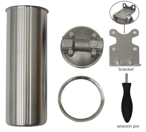 Miniatura 5 de TECHTONGDA Carcasa de filtro para sistema de filtración de agua Acero inoxidable 1/2 pulgada NPT para cartucho de filtro largo de 10 pulgadas 72psi