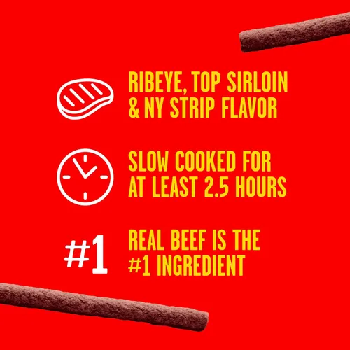 Miniatura 3 de Pup-Peroni Golosinas para Perros, Sabor Triple Carne, 22.5 Onzas, Sabores Ribeye, Top Sirloin, NY Strip