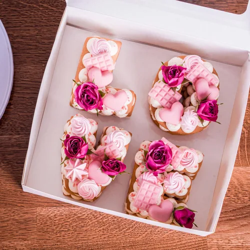Miniatura 9 de NPLUX Cajas de panadería de 8 x 8 x 3 pulgadas con ventana, cajas de chocolate y fresas para pastel, pastel, magdalena, galletas, macarrón, corazón