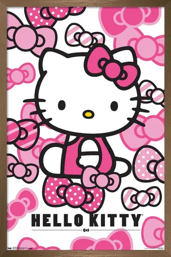 Miniatura 13 de Trends International Hello Kitty - Póster de pared con lazos, 14.725 x 22.375 pulgadas, versión enmarcada de madera de granero
