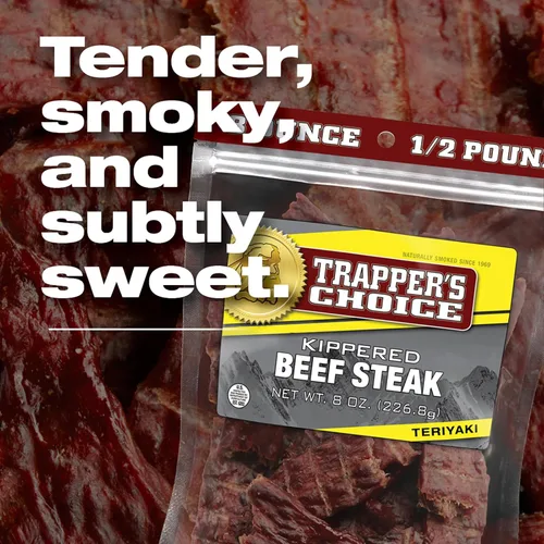 Miniatura 5 de Old Trapper, Trapper's Choice Teriyaki - Filete de carne en trozo de ternera, paquete individual de 8 onzas, aperitivos salados de carne dulce, 0.35