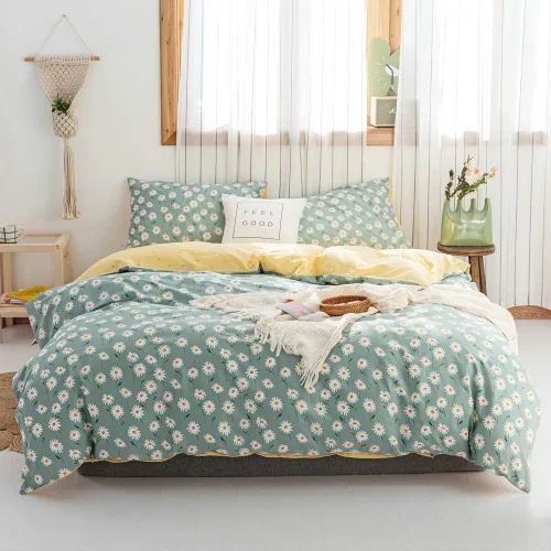 Miniatura 31 de AMWAN Juego de funda de edredón floral bohemio de algodón, ropa de cama con estética de jardín, elegante, botánico, con cierre con cremallera y 4